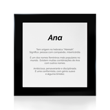 Quadro Significado do Nome Ana