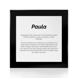 Quadro Significado do Nome Paula