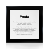 Quadro Significado do Nome Paula