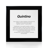 Quadro Significado do Nome Quintino
