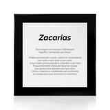 Quadro Significado do Nome Zacarias